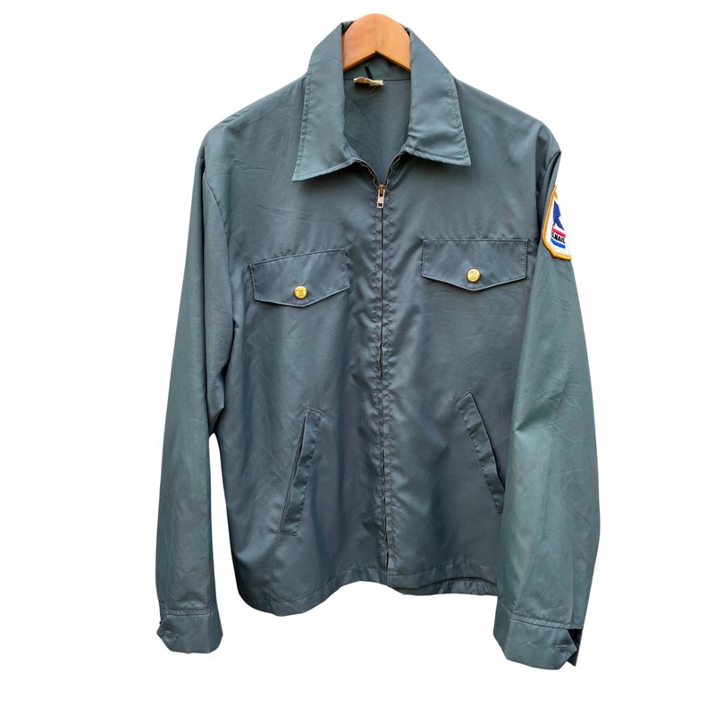 Vintage 70s USPS Letter Carrier US Mail Postal Service Uniform Jacket - 男夾克/外套 - 棉．麻 藍色