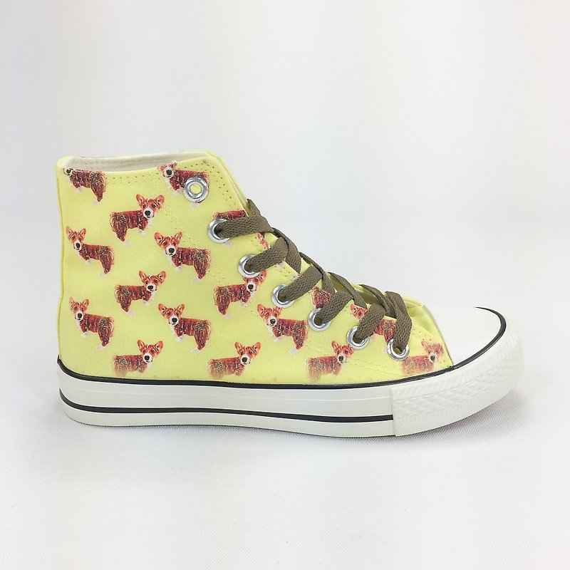 The Dog Big Dog Authorization-Canvas Shoes（Yellow Shoe Cage / Ladies Limited Edition）-AJ02 - スリッポン - コットン・麻 ブラウン