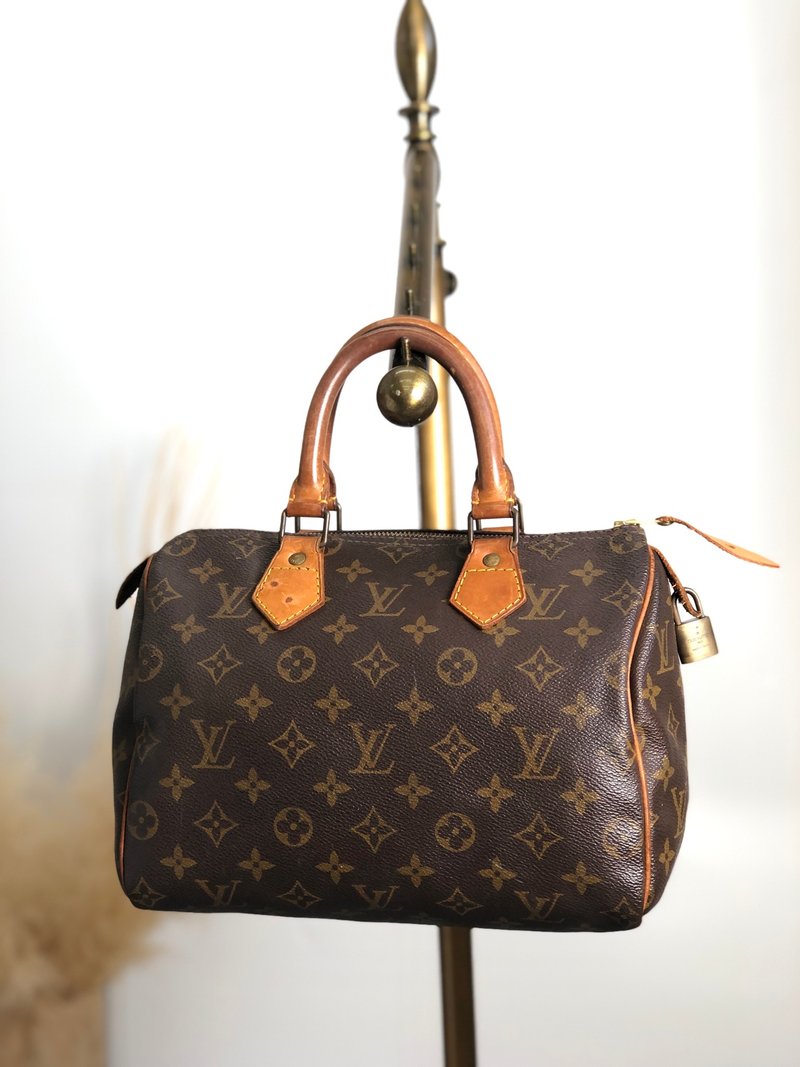 [Direct from Japan, branded used bag] LOUIS VUITTON Monogram handbag PVC leather Speedy 25 M41528 Mini Boston afefax - Handbags & Totes - Waterproof Material Brown