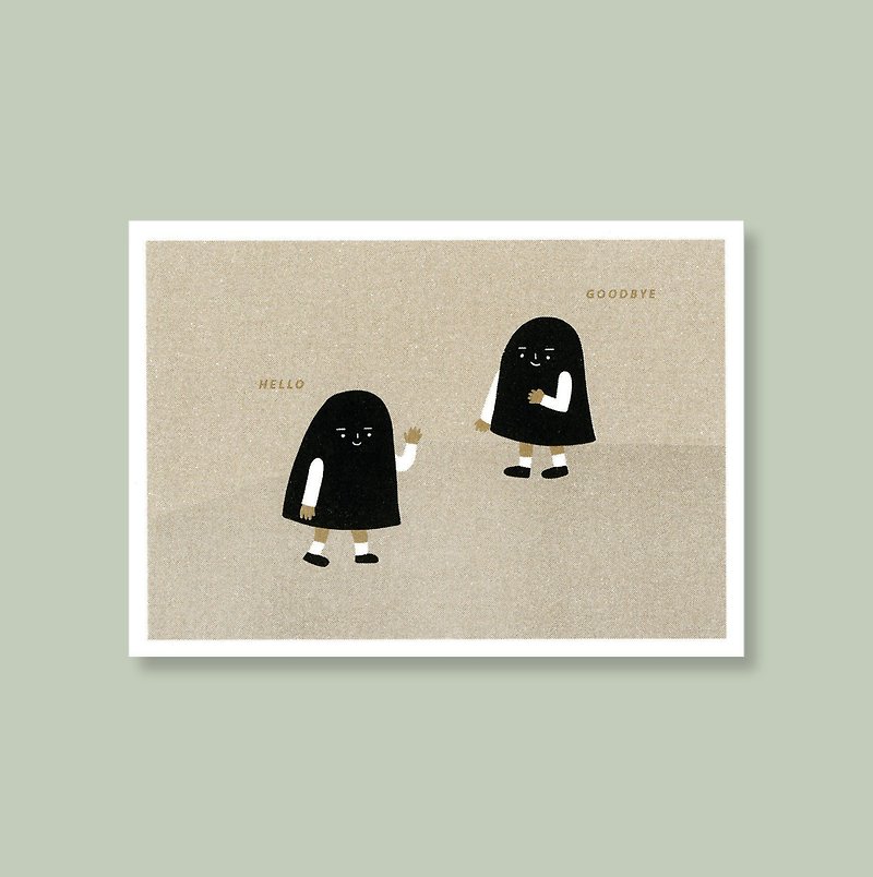 Hello and Goodbye / Riso Postcard - Cards & Postcards - Paper Green