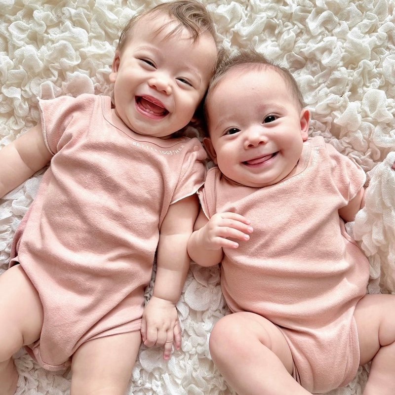 Odekake Onesies Moss Pink - ชุดทั้งตัว - ผ้าฝ้าย/ผ้าลินิน สึชมพู