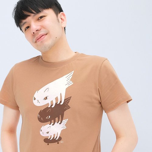 有空 滑板貓－中性短袖T-Shirt 【設計師款】