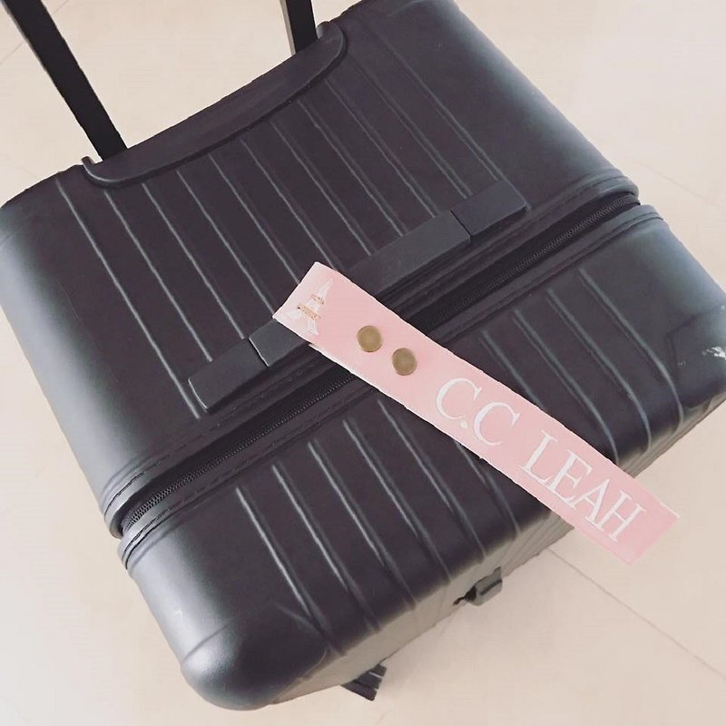 客製化行李飄帶(珍珠粉) - 行李牌 - 真皮 粉紅色