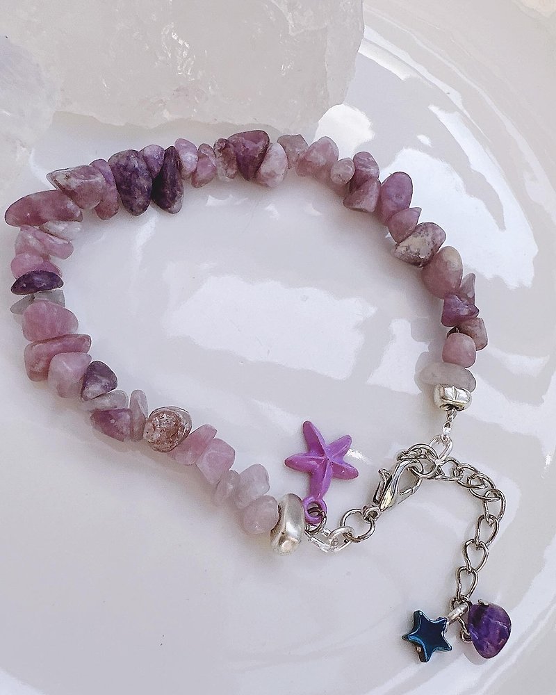 C&W ice purple lavender amethyst s925 Silver bracelet - สร้อยข้อมือ - หยก สีเงิน