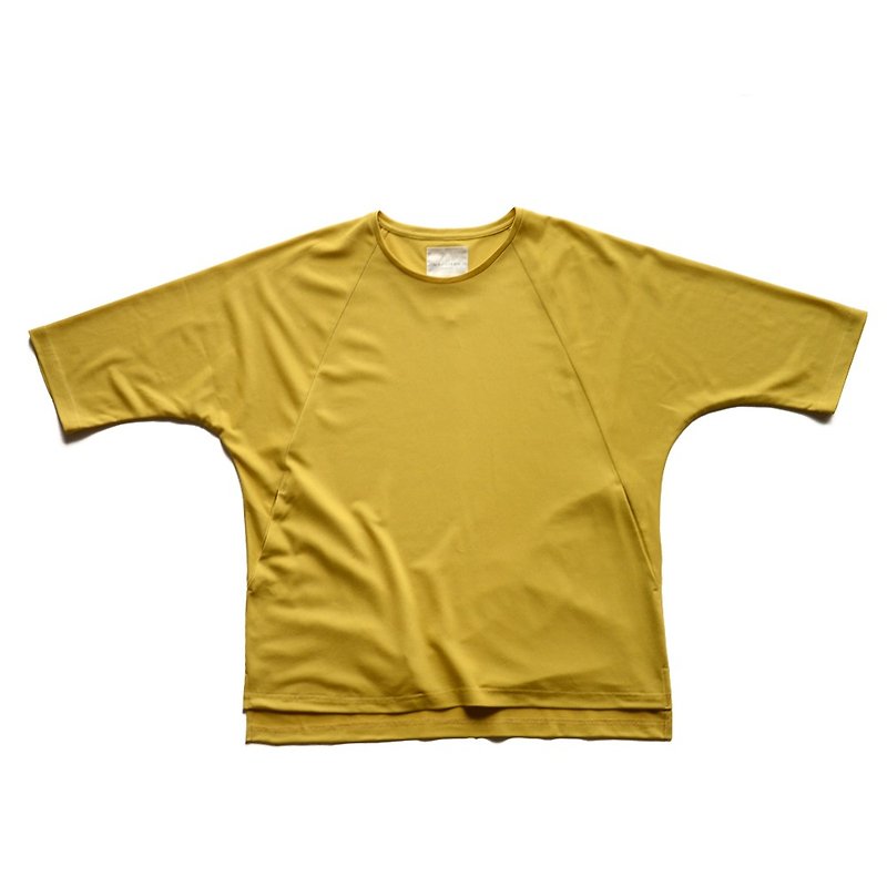 日本 紙纖維 拉克蘭袖 口袋 T恤 - 男 T 恤 - 紙 黃色
