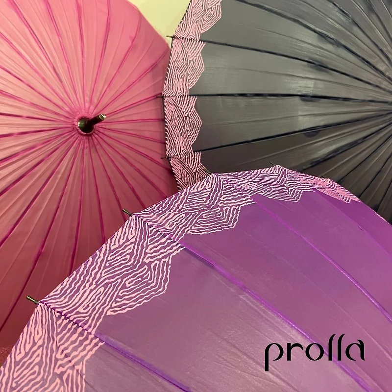 Prolla Chinese-Japanese style and wind mountains and rivers flowing water 24 bone arc straight umbrella ultra-thin cloth cultural and creative umbrella anti-UV windproof - Umbrellas & Rain Gear - Waterproof Material 