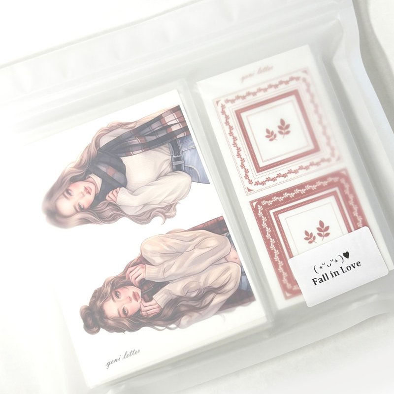 Fall in Love Sticker Paper Set - 貼紙 - 其他材質 多色