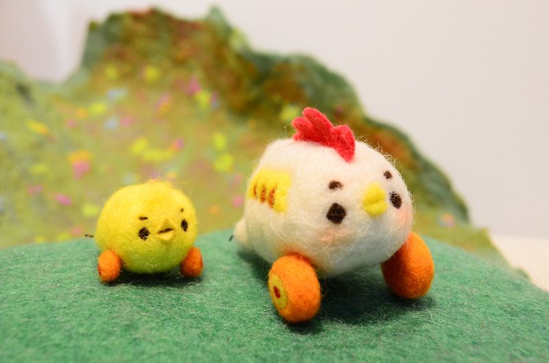 【Online】Video Course Material Package Basic 2-2 Wool Felt (Needle Felt) Flying Chicken Cart (Teaching Video Attached) - Knitting / Felted Wool / Cloth - Wool 