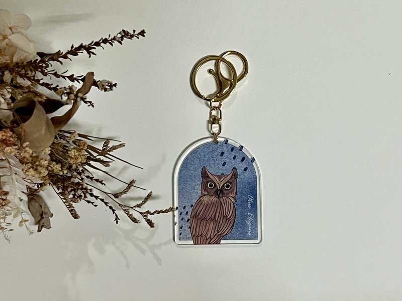 Taiwan Owl Acrylic Keychain-Lanyu Scops Owl - ที่ห้อยกุญแจ - พลาสติก หลากหลายสี