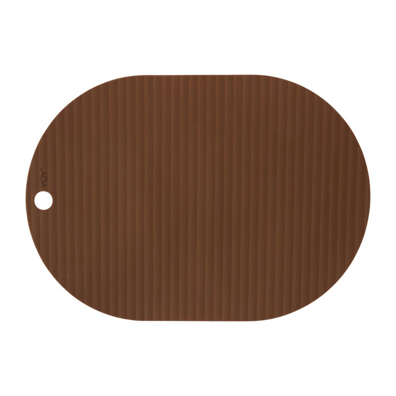 Oval Silicone Placemat/ Caramel (2 packs) - Place Mats & Dining Décor - Silicone Multicolor