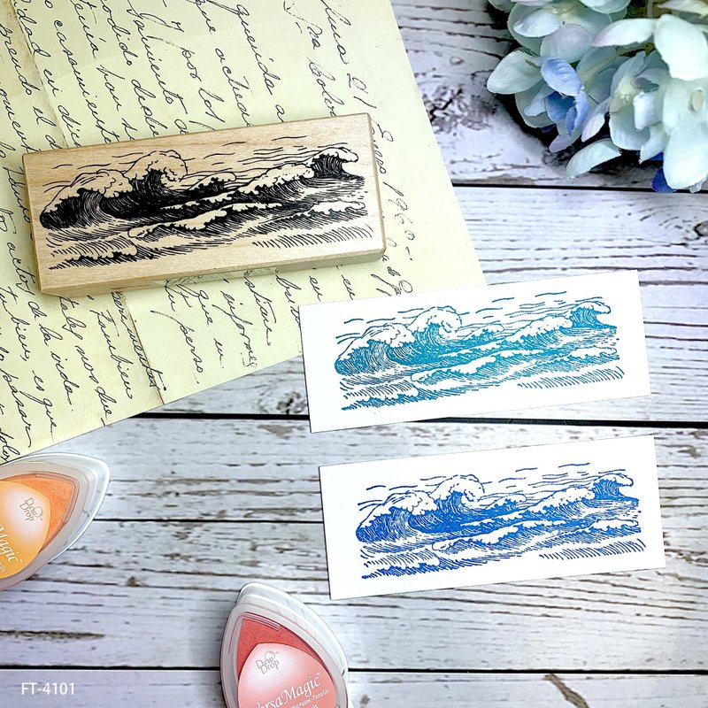 Maple Wood Stamp - Beach Waves FT-4101 - ตราปั๊ม/สแตมป์/หมึก - ไม้ 