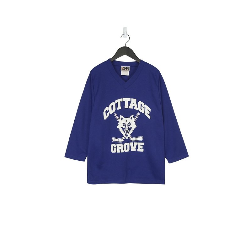A‧PRANK :DOLLY :: Vintage Deep Purple Cottage Grove Ice Hockey Jersey (T804131) - Women's T-Shirts - Cotton & Hemp Purple