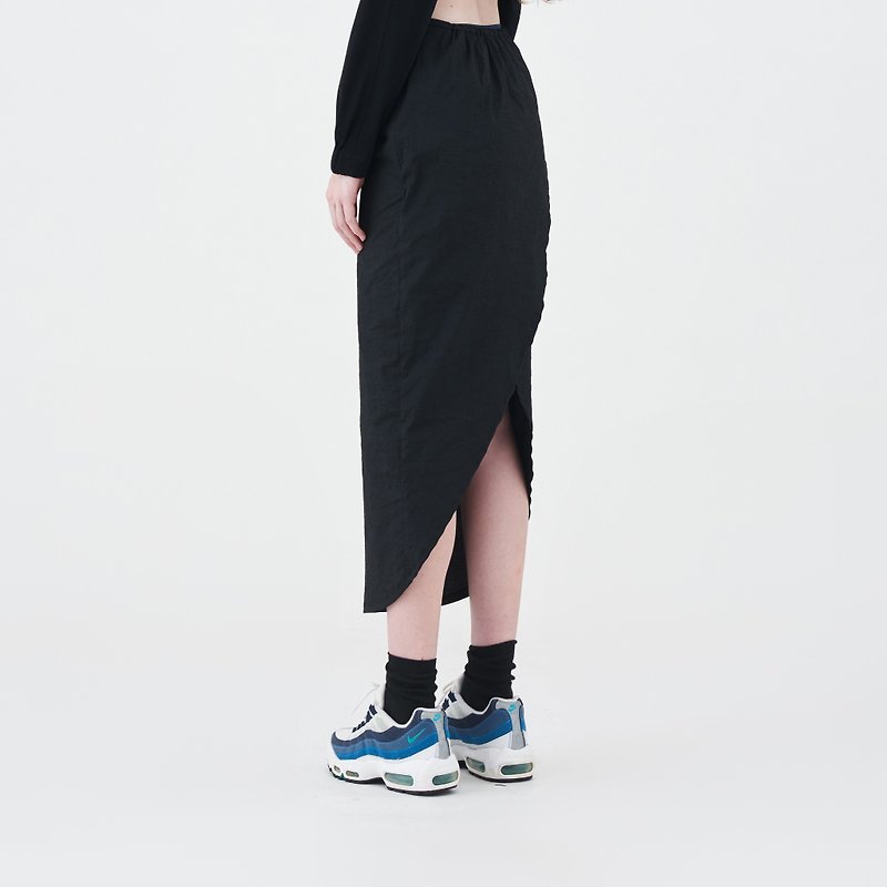 Pencil Skirt With Back Split - Skirts - Polyester Black