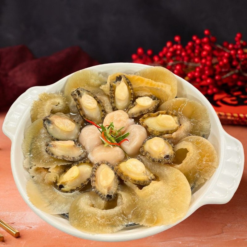 【溫國智主廚】五星珍饌上湯魚翅小組(上湯魚翅1+鮑魚干貝盤1) - 料理包/調理包 - 其他材質 金色