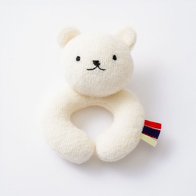 日本Haruulala【熊搖鈴】有機棉 限加購 單買不出貨 - 寶寶/兒童玩具/玩偶 - 棉．麻 白色