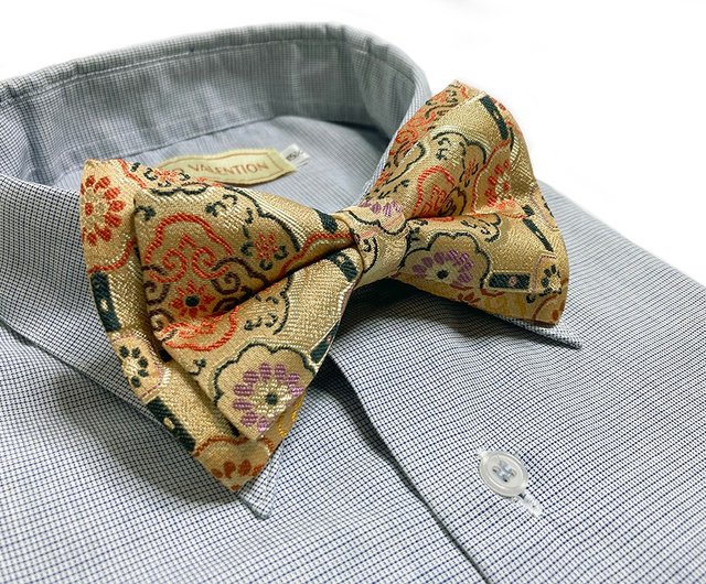 Antique tie modified handmade silk bow tie - Christian Dior - emerald -  wide version - Shop papasbowtie Bow Ties & Ascots - Pinkoi