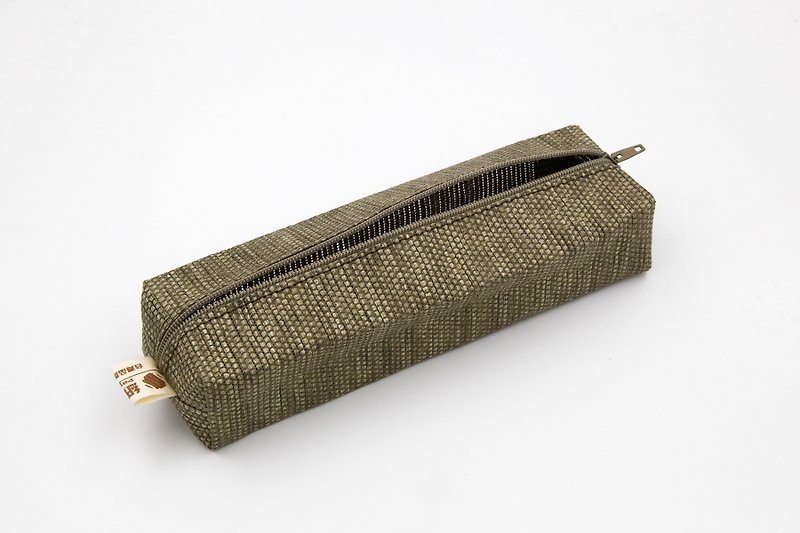 [Paper cloth home] pencil case, stationery bag dark green - กล่องดินสอ/ถุงดินสอ - กระดาษ สีเขียว