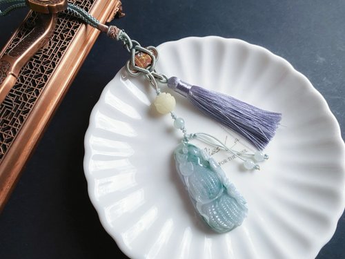 樂藏｜輕珠寶｜手作能量 天然緬甸玉 翡翠 花生好事 蝙蝠 人生如意 長壽 發財 包掛 禮物