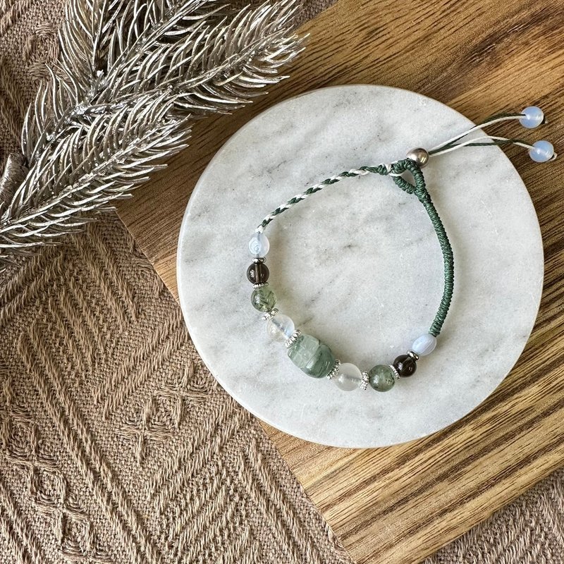 Jade jade pixiu soothing woven bracelet - สร้อยข้อมือ - คริสตัล 