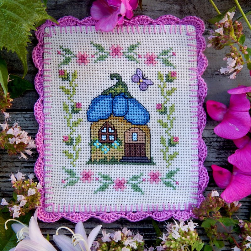 Fairy house cross stitch pattern Counted cross stitch PDF download - 手工藝教學/工具書 - 其他材質 