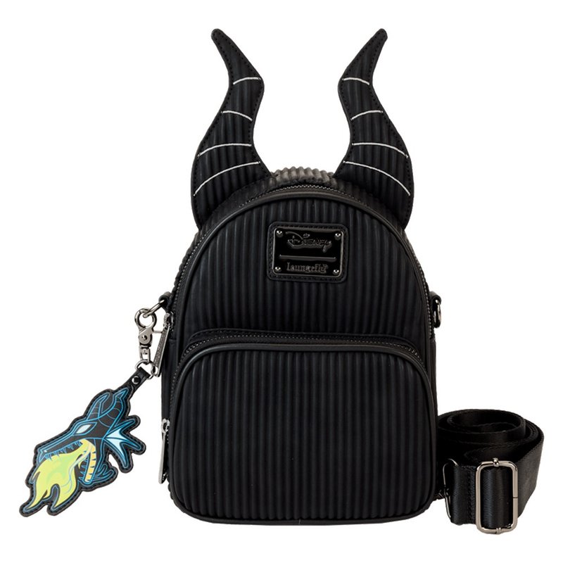LOUNGEFLY-迪士尼 黑魔女限定兩用迷你後背包 - 後背包/背包/書包 - 人造皮革 黑色