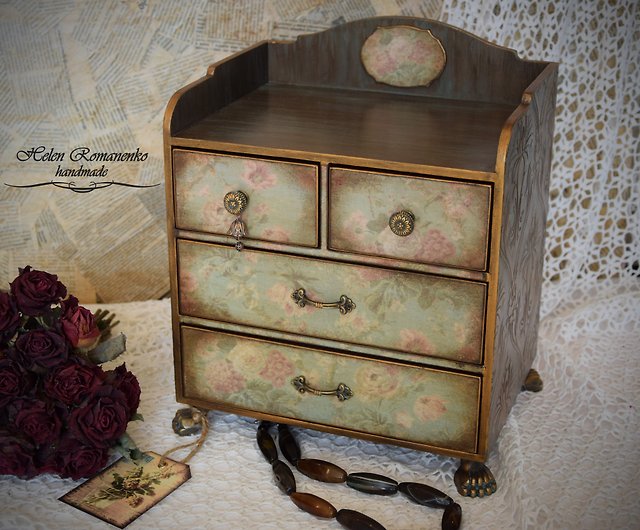 Handmade Apothecary Mini Chest of Drawers, Vintage Style, Small