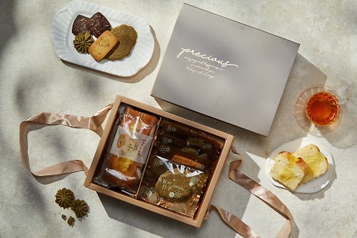 鳳茶人/茶&甜點專賣/ 流心檸檬磅蛋糕+手工餅乾禮盒組