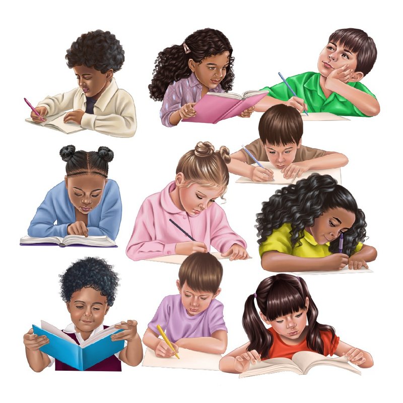 Young students digital clipart. Made to order. - 電子似顏繪/繪畫/插畫 - 其他材質 