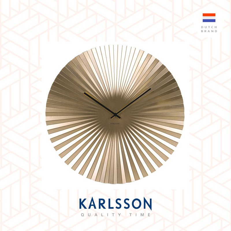 Karlsson, 50cm Wall clock Sensu steel gold - นาฬิกา - โลหะ สีทอง