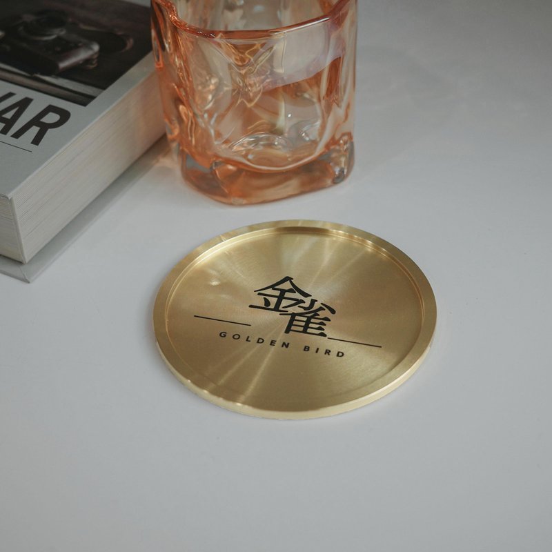 客製化 黃銅杯墊 茶托 茶具 金屬杯墊 質感杯墊 下午茶 咖啡 茶壺 - 杯墊 - 銅/黃銅 