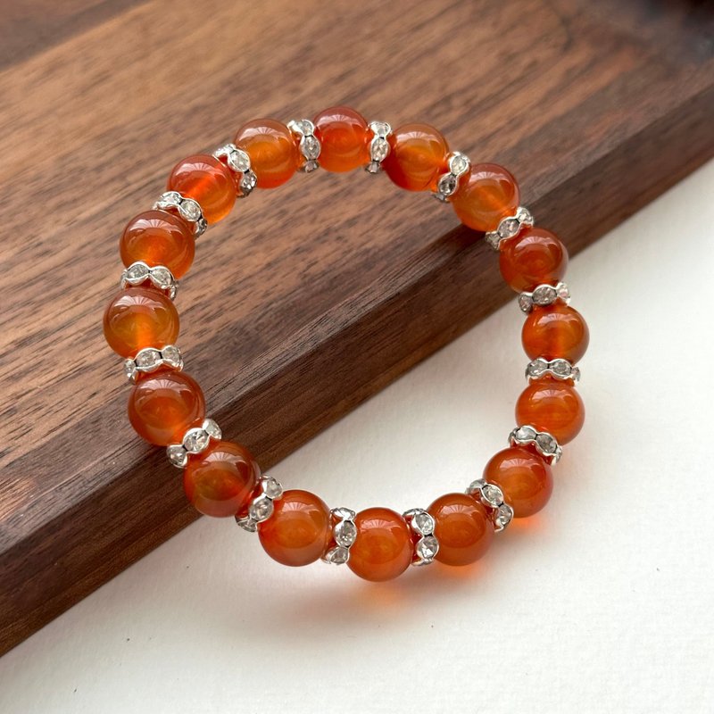 [Cancer and Leo | July] Carnelian Silver bracelet has positive energy, calms confidence, and sleeps peacefully. - สร้อยข้อมือ - เครื่องประดับพลอย สีแดง