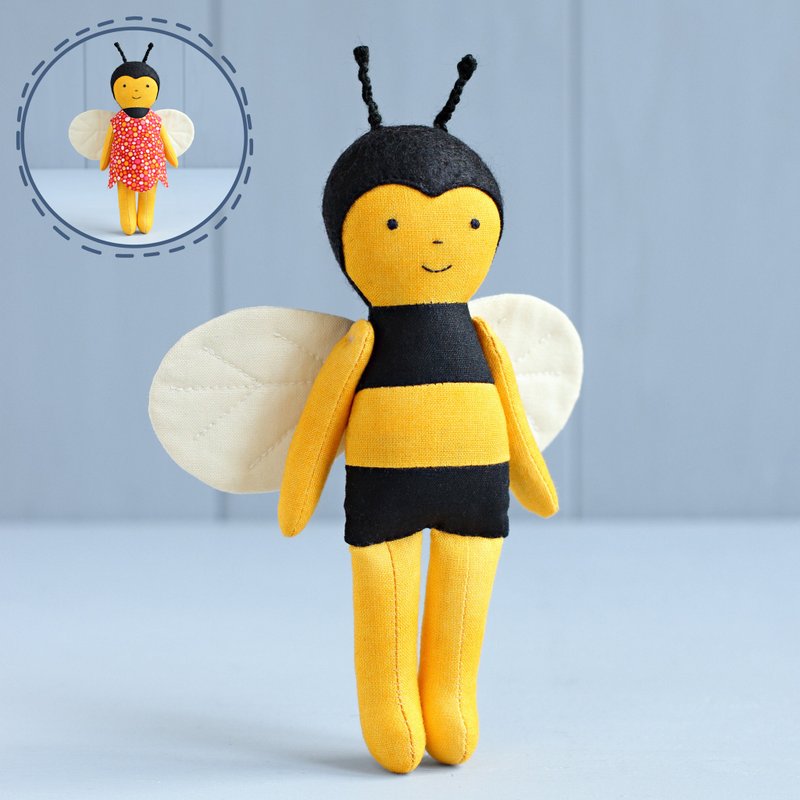 PDF Mini Bee Doll Sewing Pattern - 手工藝教學/工具書 - 其他材質 