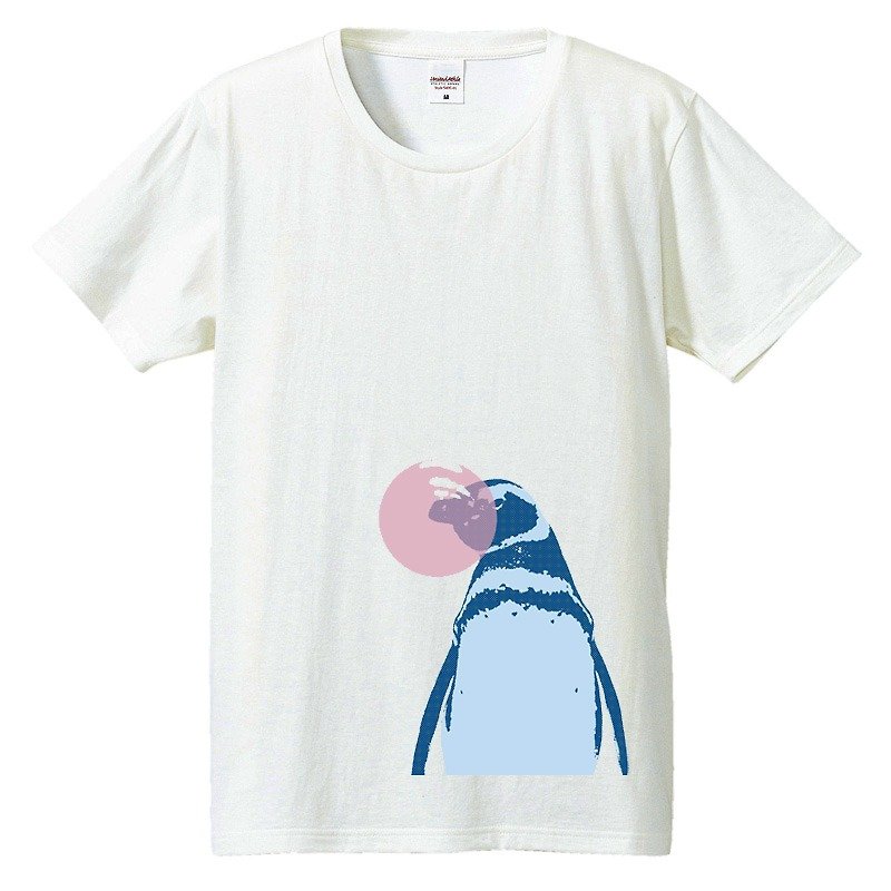 Tシャツ / 風船ガム  (ペンギン) - 男 T 恤 - 棉．麻 白色