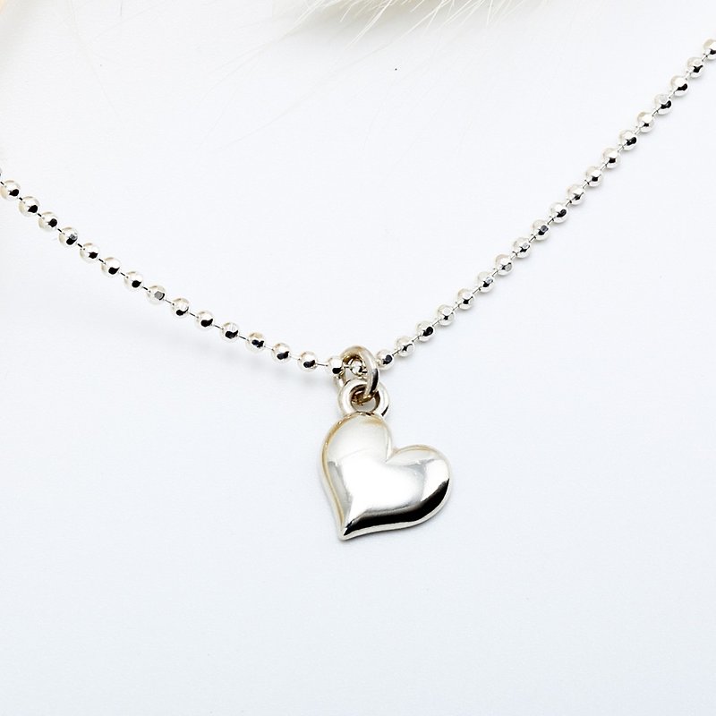 Love Heart s925 sterling silver necklace style 2 Valentine's Day gift - Necklaces - Sterling Silver Silver