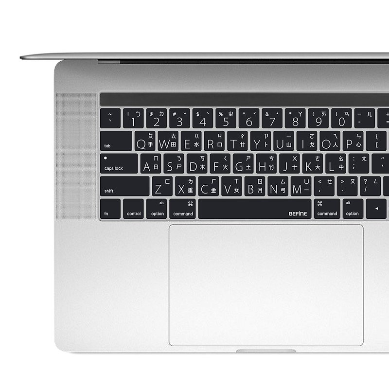 BF MacBook Pro 13/15( 有Touch Bar 用)黑底白字( 8809402592517 - 平板/電腦保護殼 - 矽膠 黑色