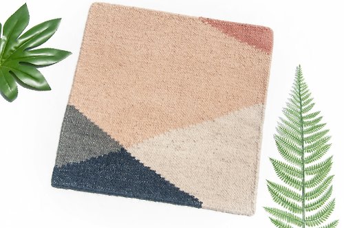 omhandmade 純羊毛地毯 墨西哥毯 針織手工織布地毯 野餐墊 民族風-幾何圖騰