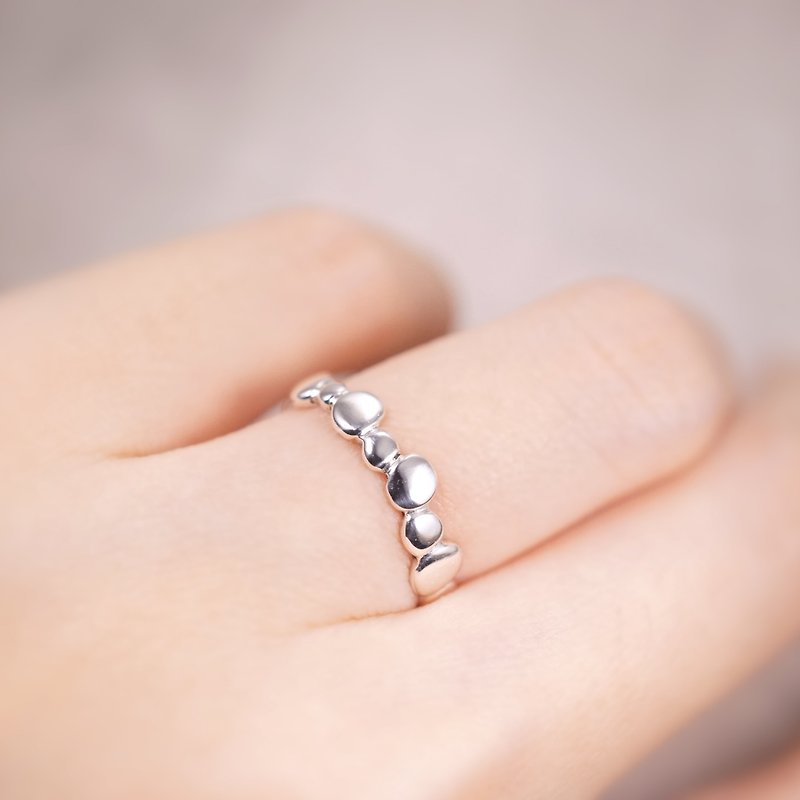 Poem of Time - Small Stone Silver Ring - General Rings - Silver Silver