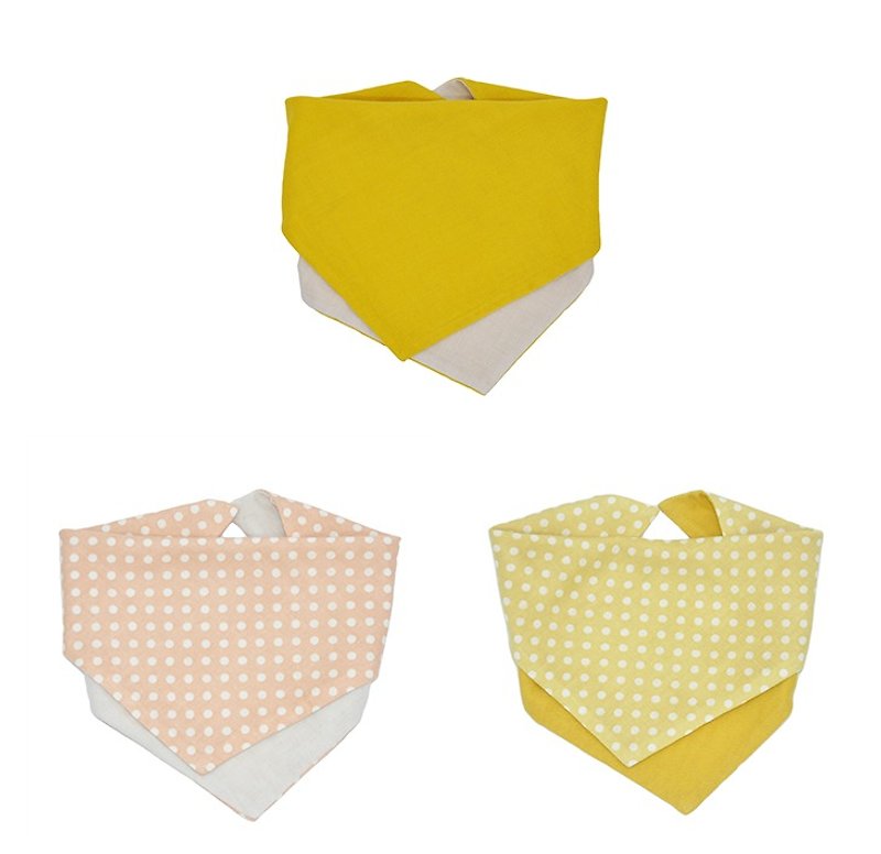 Ángeles-BABY cotton dual-use saliva towel - ผ้ากันเปื้อน - ผ้าฝ้าย/ผ้าลินิน สีเหลือง