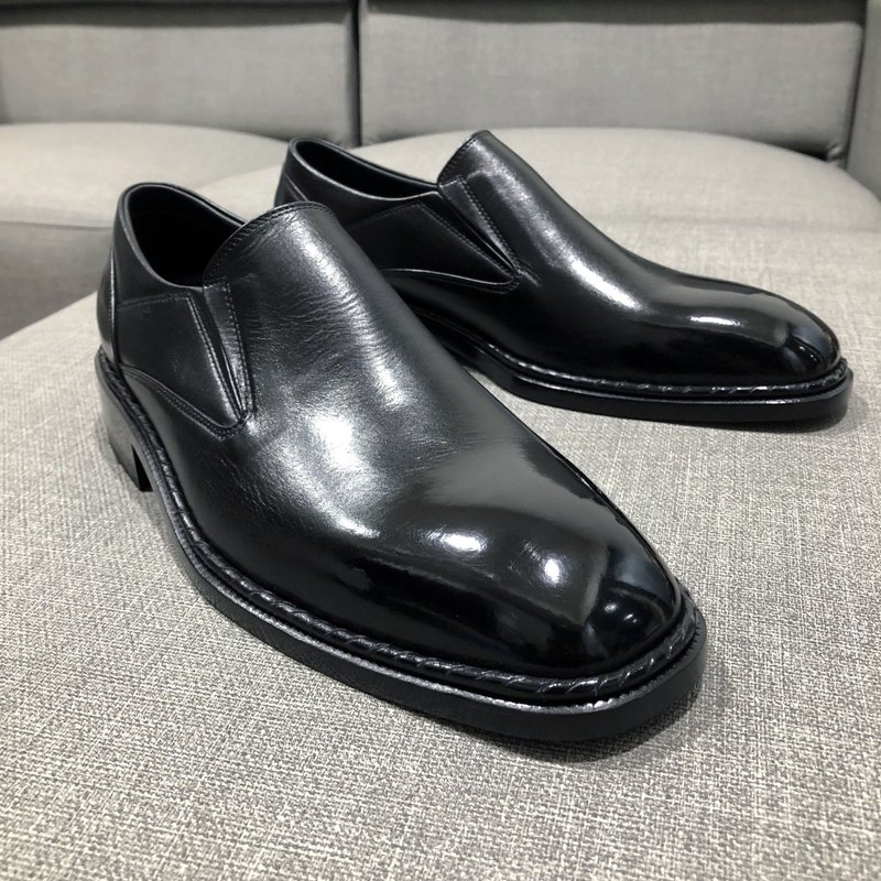 Full plain classic shoes with carved edges - loafers loafers, leather shoes, gentlemen's shoes - Men's Oxford Shoes - Genuine Leather Black