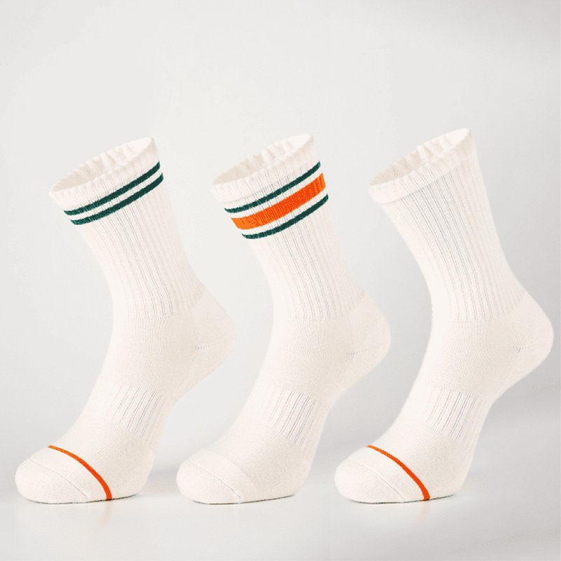 Free Style (Single Sock) - White (F) - ถุงเท้า - ผ้าฝ้าย/ผ้าลินิน ขาว