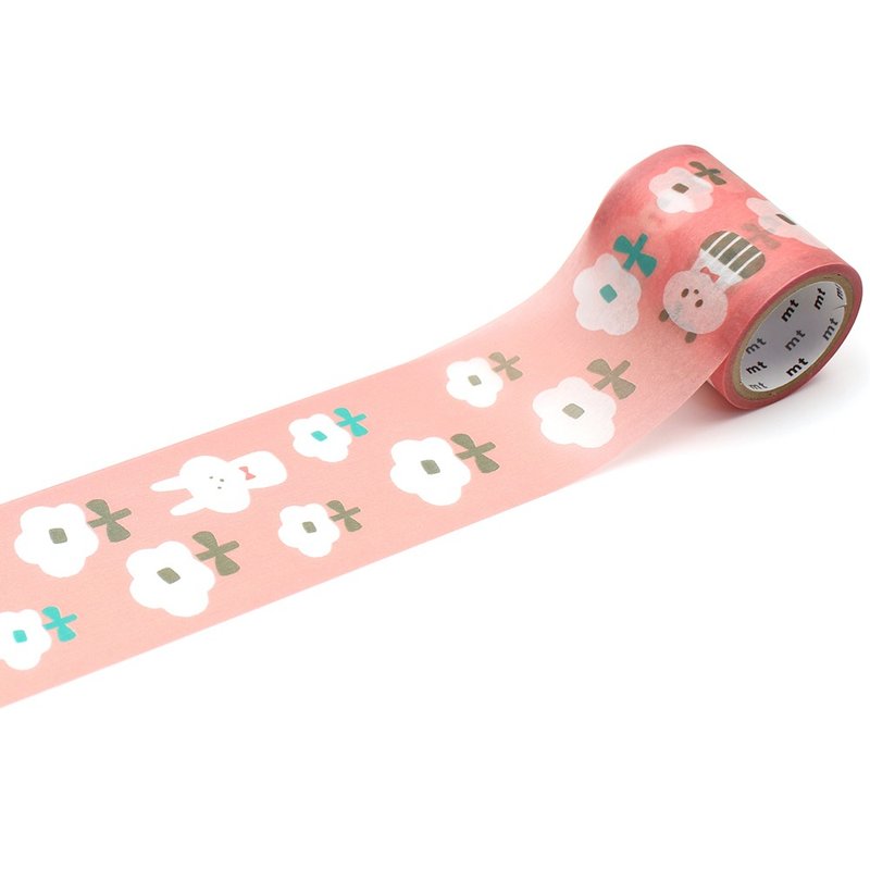 mt Pocket / Mizutama / Flower and Panda (MTPOCT016) - Washi Tape - Paper Pink