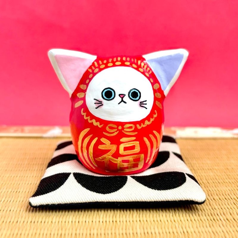 貓貓達摩【大】開運招福 - 擺飾/家飾品 - 黏土 紅色