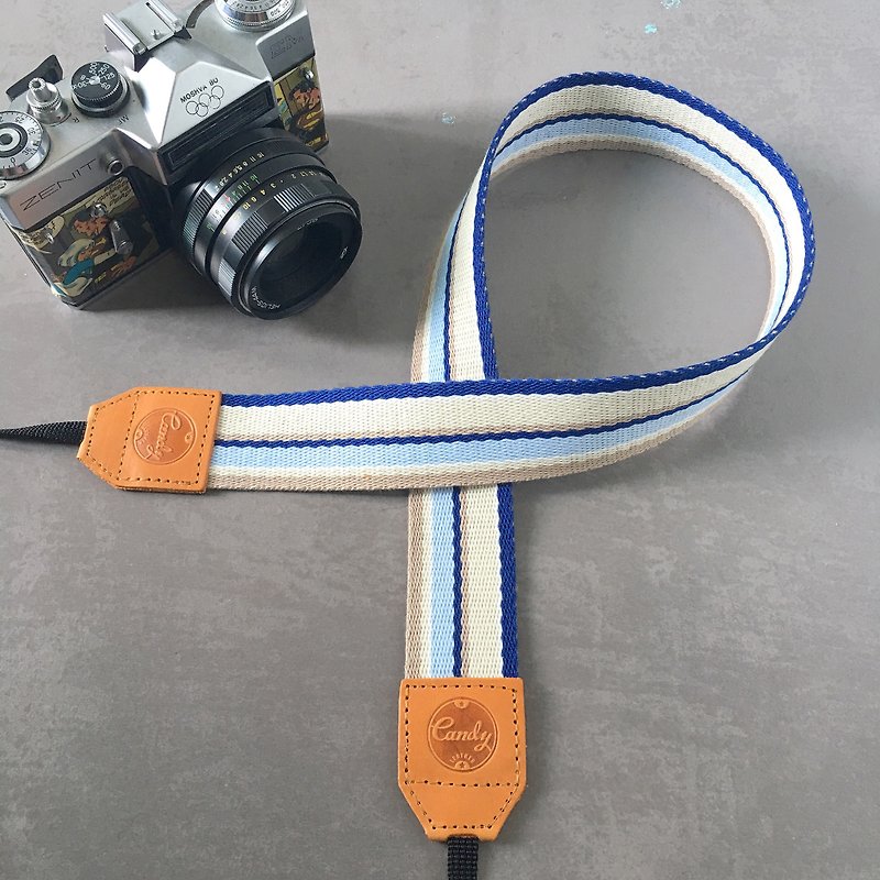 Navy Mix  Mirrorless or DSLR Camera Strap - Cameras - Cotton & Hemp Blue