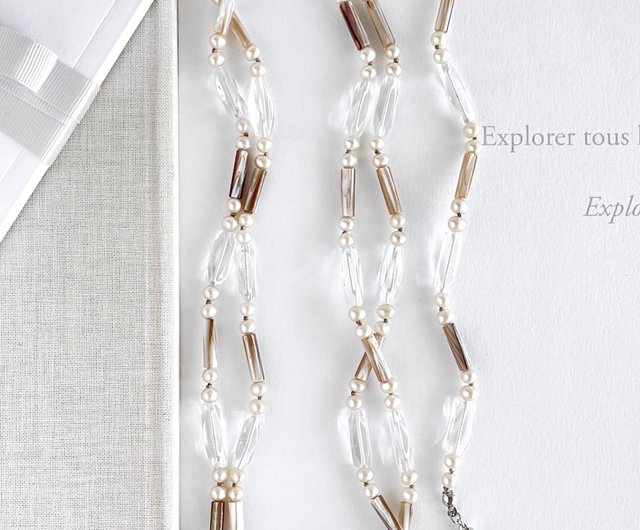 一点物　天然石　ハンドメイドブレス　ピンクガーデン　淡水パール　マザーオブパール fit=scale-down,w=1200