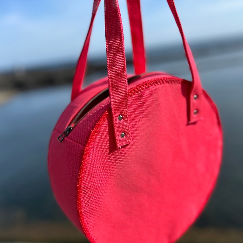 circle bag _ Vintage Red - 手袋/手提袋 - 其他材質 紅色