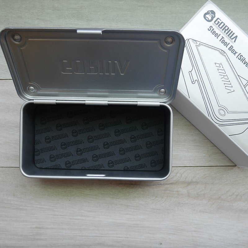 [Gorilla] Silver-grey high-tensile steel toolbox (with EVA foam) Made in Japan - กล่องเก็บของ - โลหะ สีเงิน