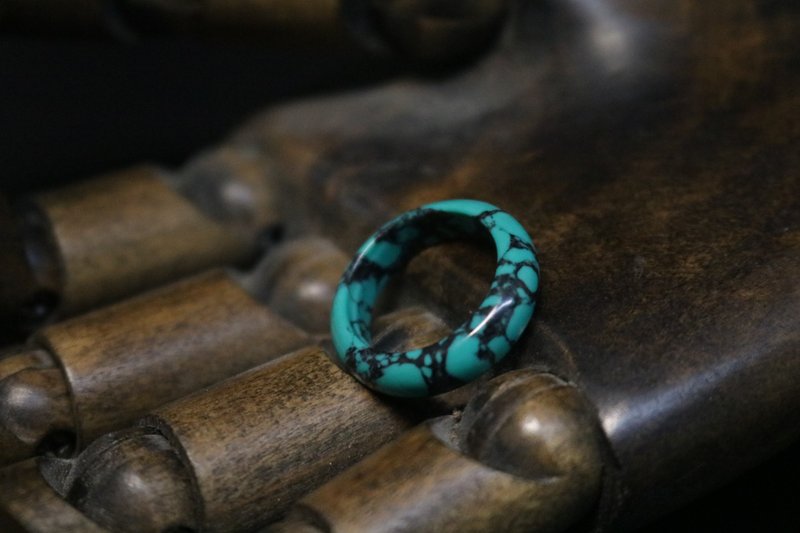 Natural turquoise ring with a touch of turquoise ring - General Rings - Semi-Precious Stones Green