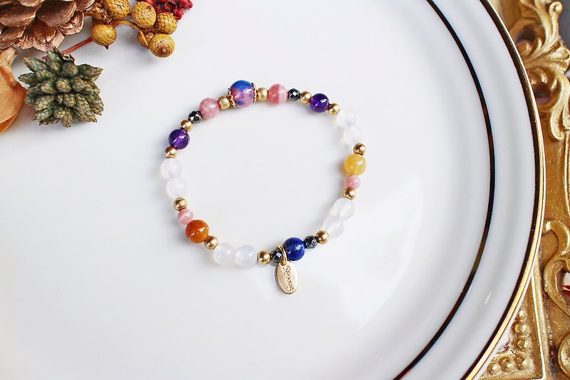 <Slow temperature natural stone series>C1093 white chalcedony bracelet - Bracelets - Gemstone 