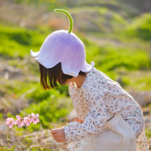 蘑菇夢手作 蘑菇夢羊毛氈手工秋冬保暖鈴蘭花成人兒童聖誕可愛寶寶帽子花朵帽