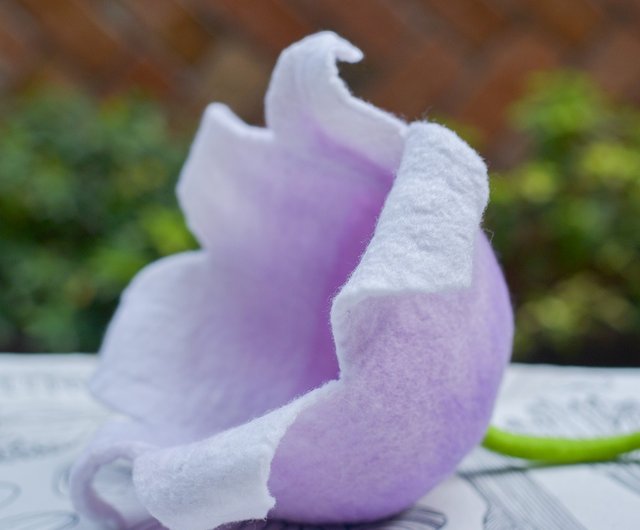 wet felted flower hat